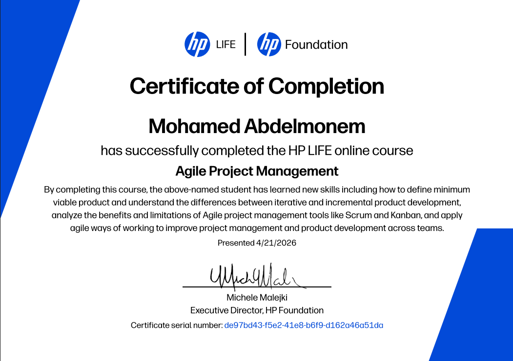 Agile certificate